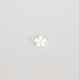 silver flower connector charm