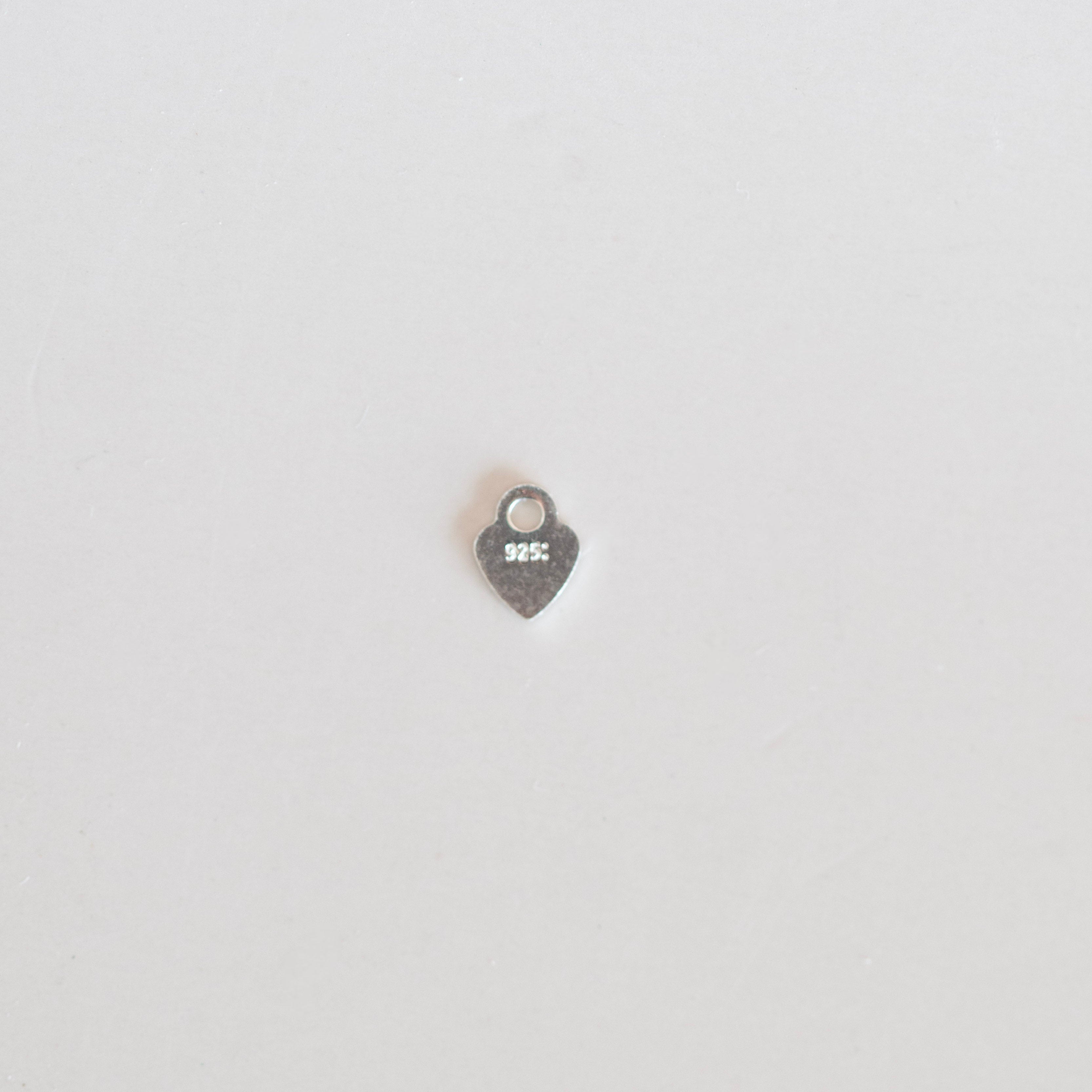 dangle heart charm sterling silver