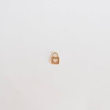 Small gold padlock on a light gray background