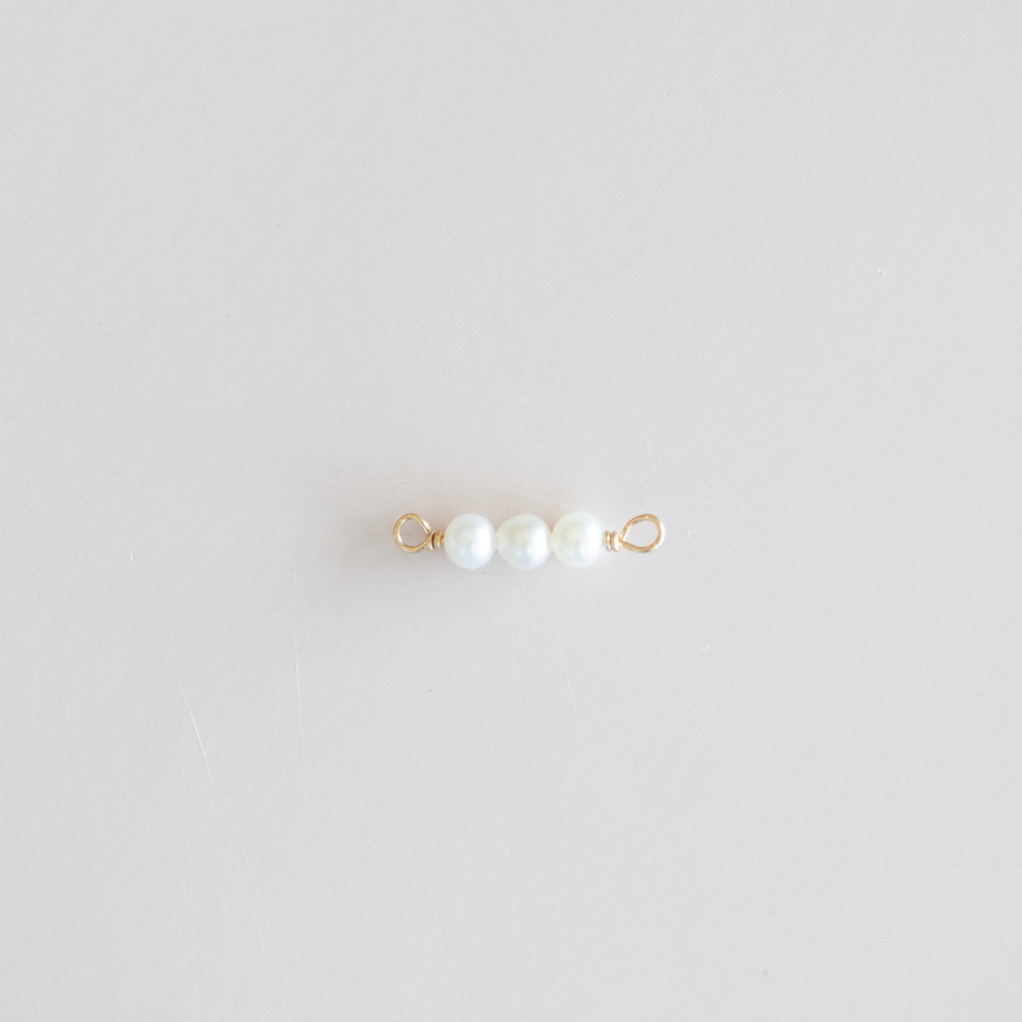3 pearl connector charm