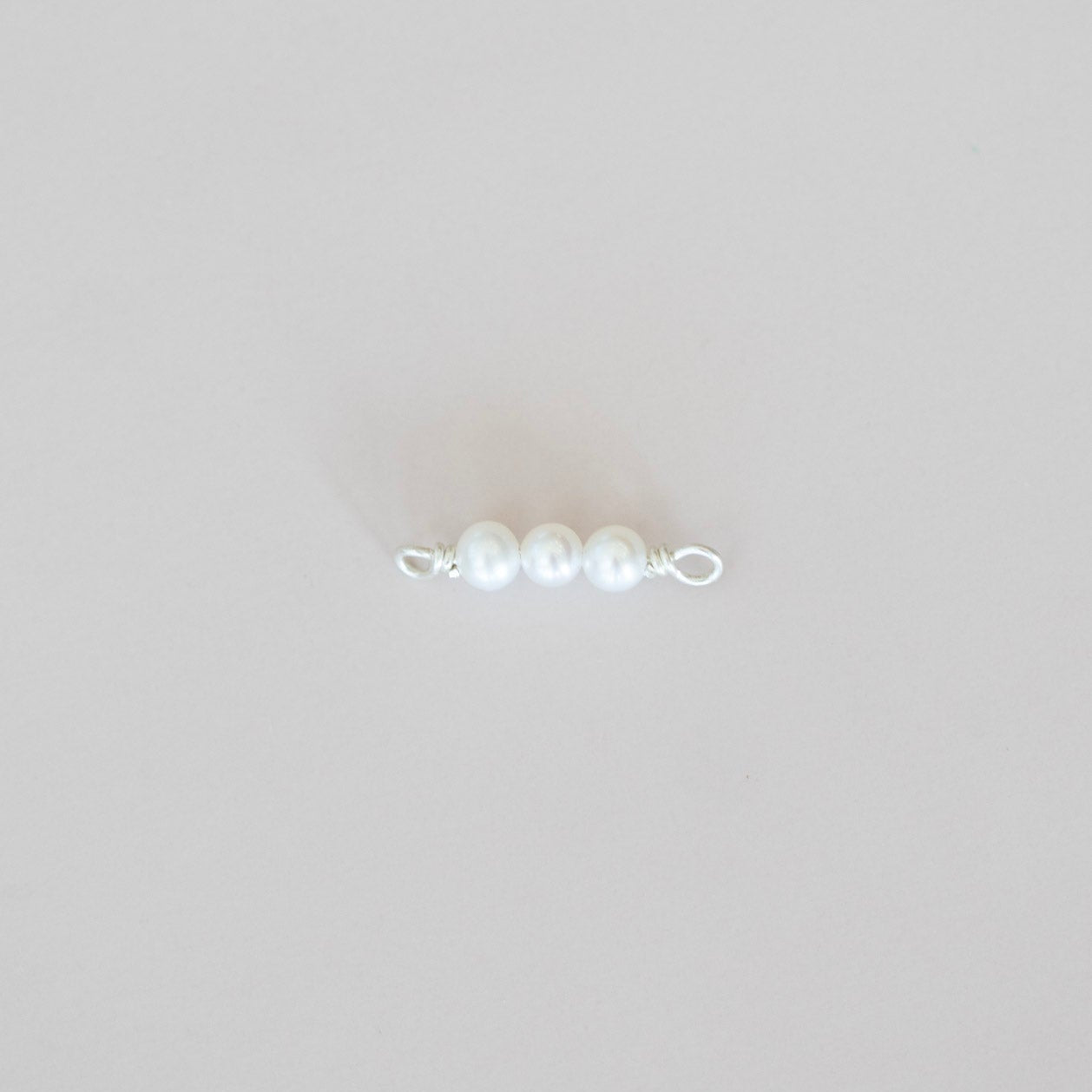 3 pearl connector charm sterling silver