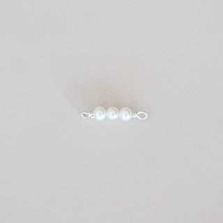 3 pearl connector charm sterling silver