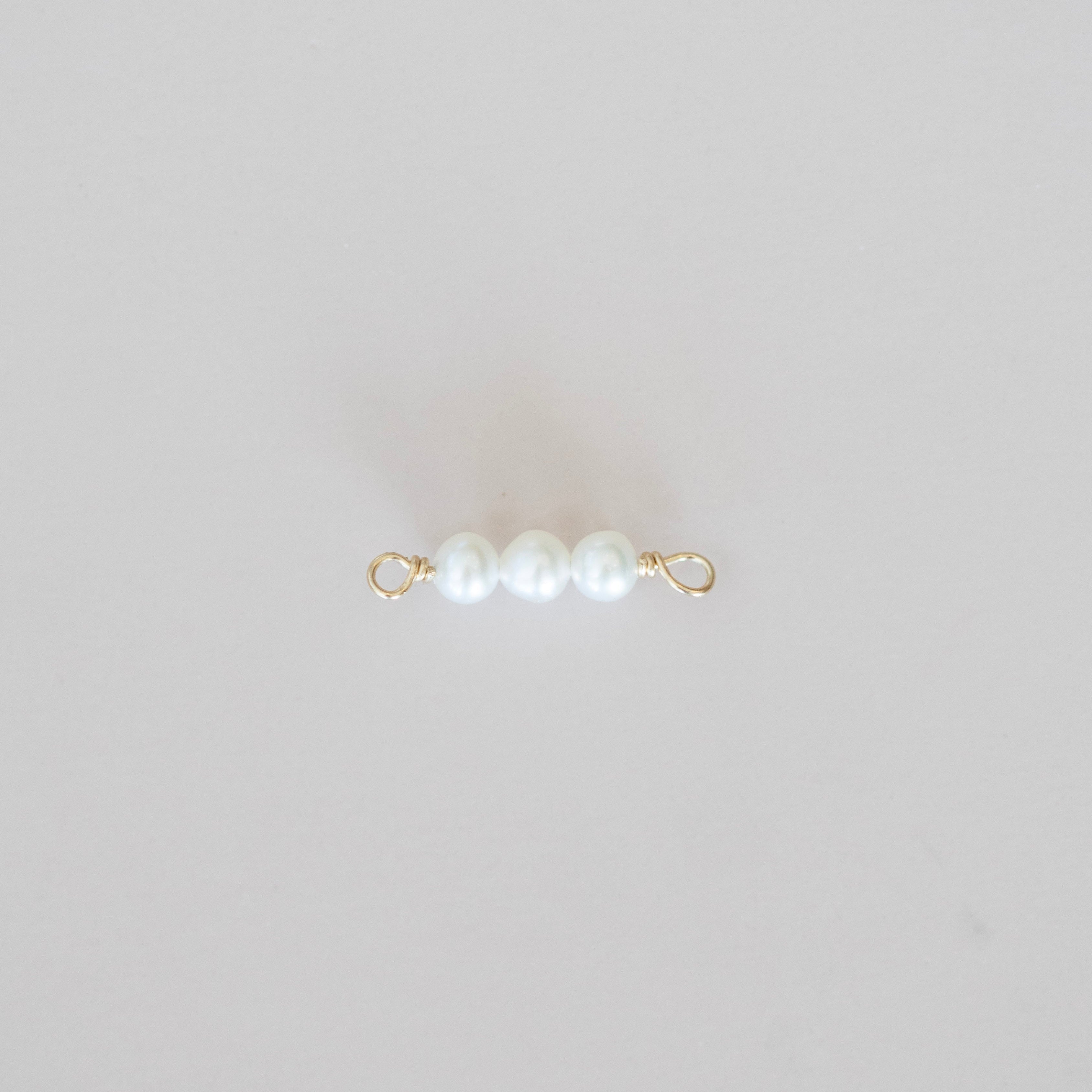 3 pearl connector charm
