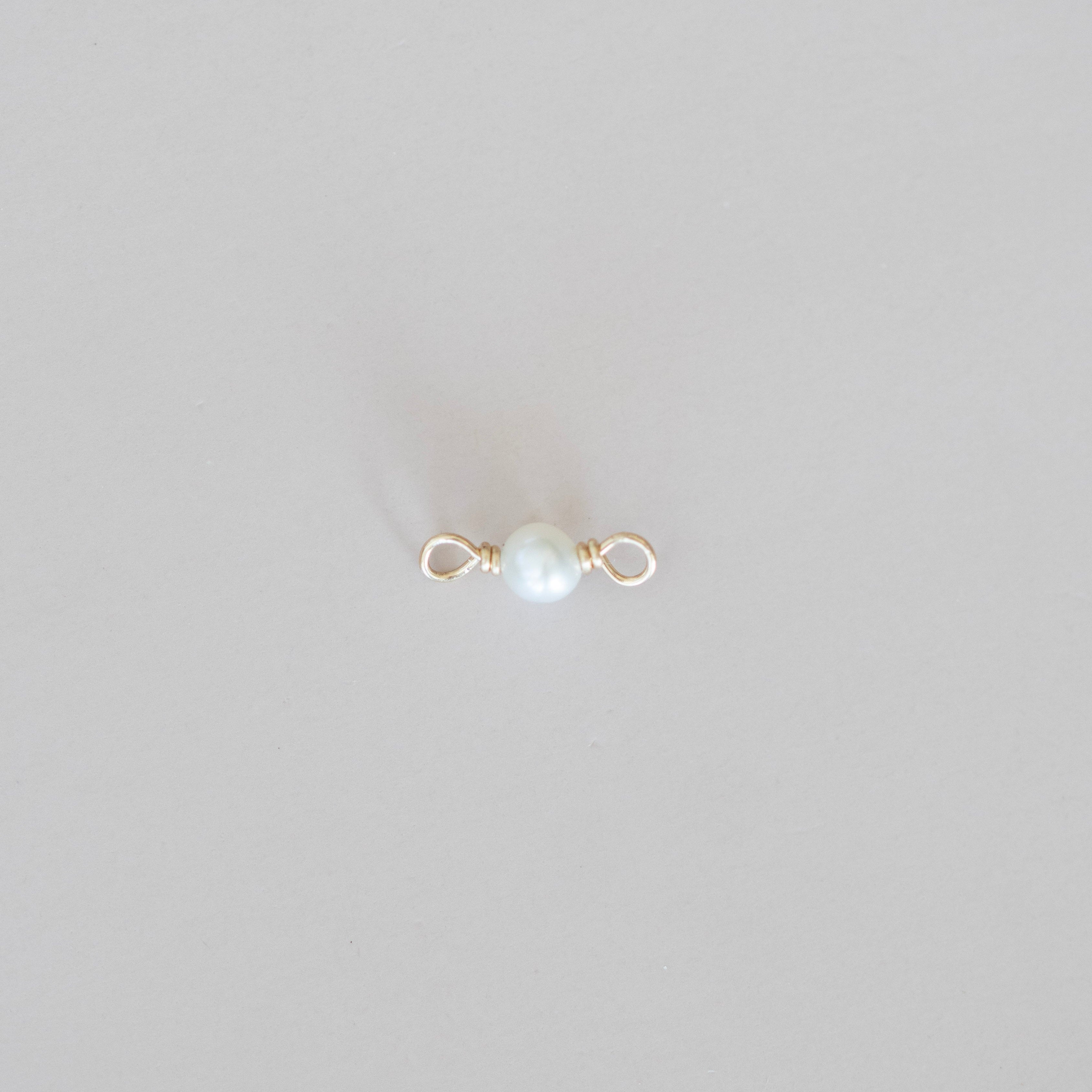 single pearl connector charm gold filled