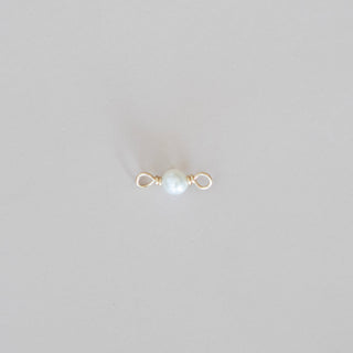 single pearl connector charm gold filled