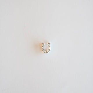 "Good Luck" Horseshoe Charm - Sterling Silver