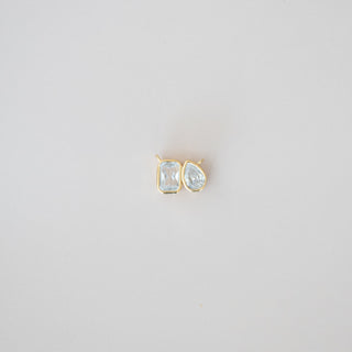 Tear Drop + Rectangle CZ Connector - Gold Filled