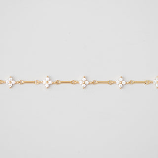 CZ Clover + Bar Chain - Gold Filled