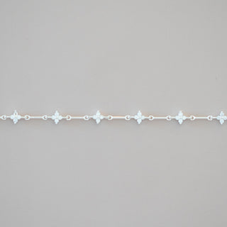 CZ Clover + Bar Chain - Sterling Silver