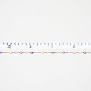 Paperclip Enamel in Pink + Purple - Gold Filled