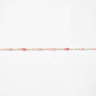 Paperclip Enamel in Glitter Pink - Gold Filled