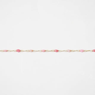 Paperclip Enamel in Glitter Pink - Gold Filled