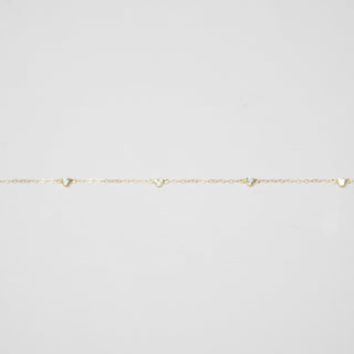Cable + CZ Heart - Gold Filled
