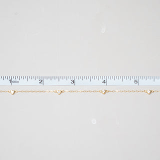 Cable + CZ Heart - Gold Filled