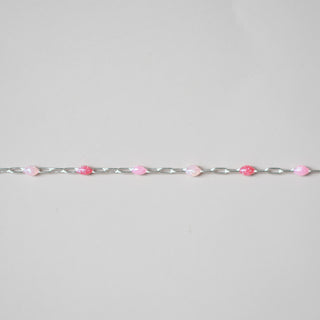 Paperclip Enamel in Glitter Pink - Sterling Silver