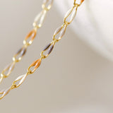 Gold Enamel Chain in Latte