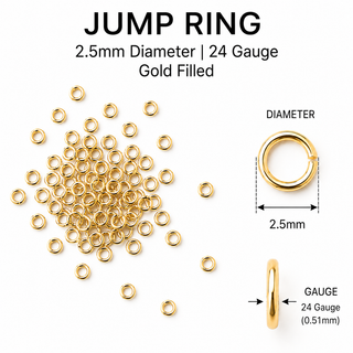 24 Gauge 2.5MM Open Jump Ring - Gold Filled