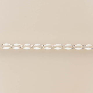 Silver Enamel Chain in White