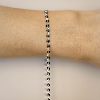 Silver Enamel Chain in Black