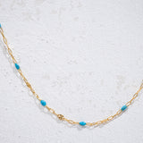 Sunburst Paperclip - Blue Enamel - Gold Filled