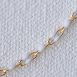 Linked Enamel Chain - White - Gold Filled