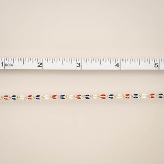 Gold Enamel in Red, White & Blue