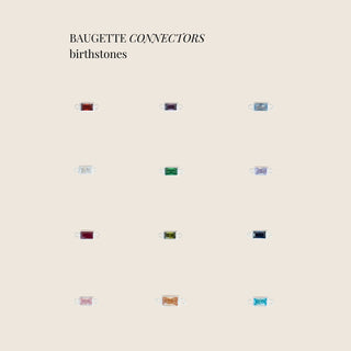 Baguette Bezel Connector - Sterling Silver