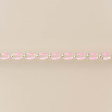 Silver Enamel Chain in Pink