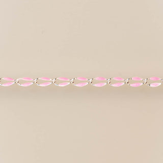 Silver Enamel Chain in Pink