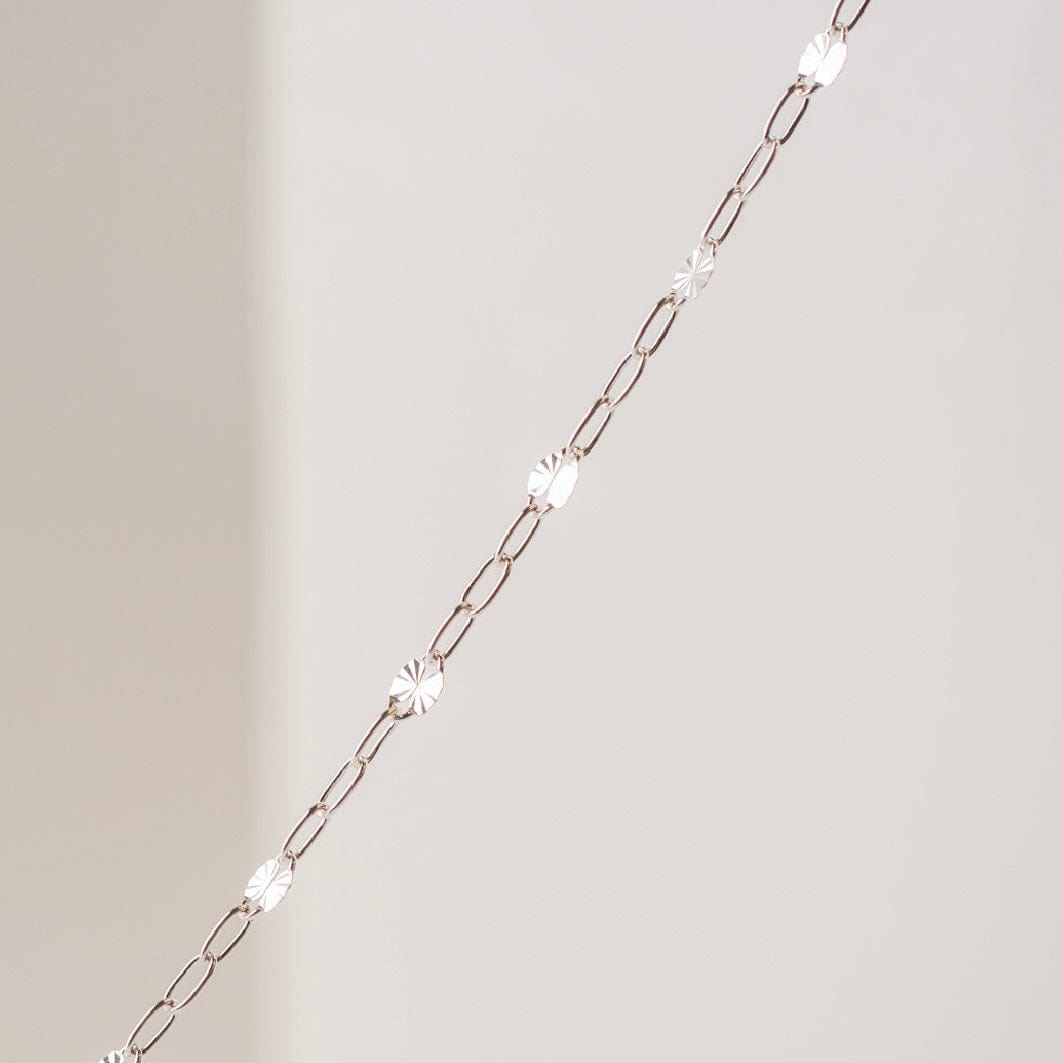 Silver chain necklace with sparkling accents