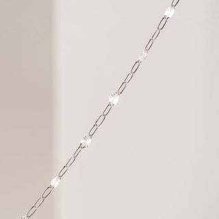 Silver chain necklace with sparkling accents