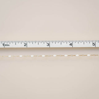 Paperclip with White Enamel Bead - GF