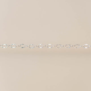 Flattened Textured Oval Chain - Sterling Silver
