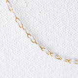 Linked Enamel Chain - White - Gold Filled