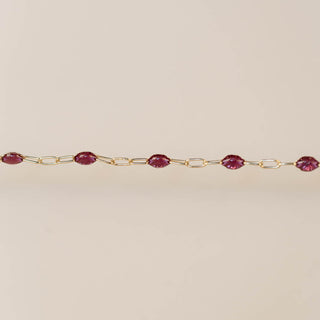 Paperclip Enamel in Pink - Gold Filled