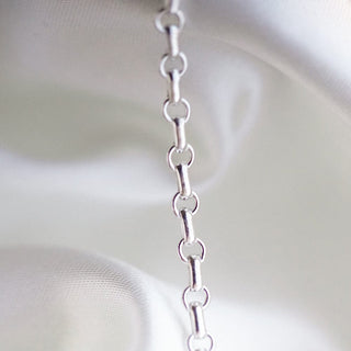 Figaro Flat Mini Chain - Silver Necklace Detail
