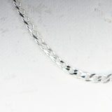 Flattened Curb - Medium - Sterling Silver