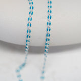 Silver Enamel Chain in Blue