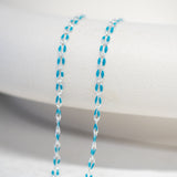 Silver Enamel Chain in Blue