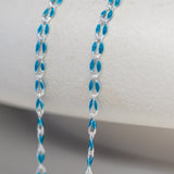 Silver Enamel Chain in Blue