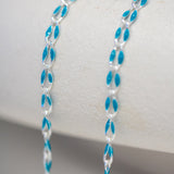 Silver Enamel Chain in Blue