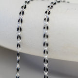 Silver Enamel Chain in Black