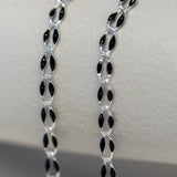 Silver Enamel Chain in Black