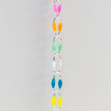 Silver Enamel Chain in Rainbow