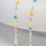 Silver Enamel Chain in Rainbow