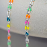 Silver Enamel Chain in Rainbow