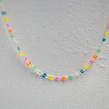 Silver Enamel Chain in Rainbow