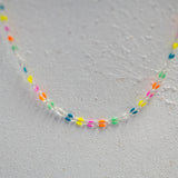 Silver Enamel Chain in Rainbow