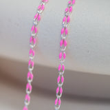 Silver Enamel Chain in Pink