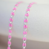 Silver Enamel Chain in Pink